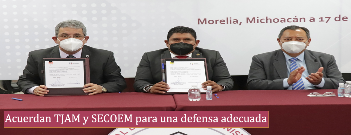 Acuerdan TJAM y SECOEM para una defensa adecuada